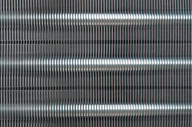 Grid radiator air conditioning. Grid radiator air conditioning, close-up. spoiler stock pictures, royalty-free photos & images