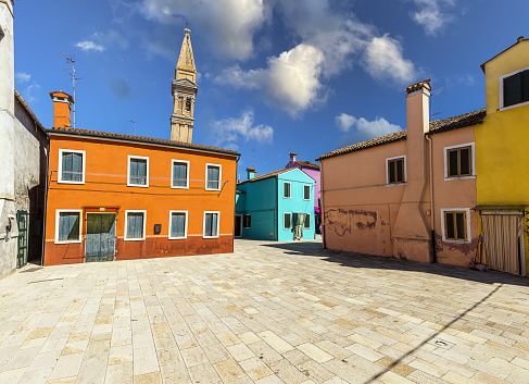 famous old town of Burano in italy - venice