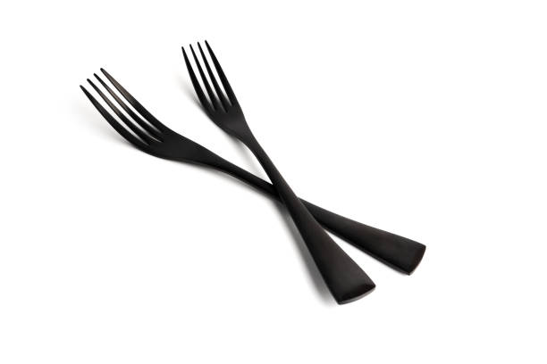 istock Black forks isolated on a white background 1367796347