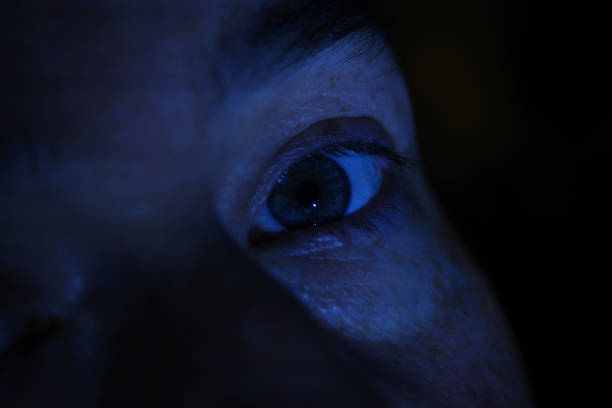 Part of human face with an eye looking at camera
