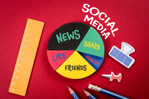 istock Social Media concept. Analysis and planning. Red background 1367799805