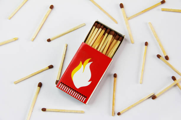 istock wooden matches for lighting a fire in a paper box 1367801692