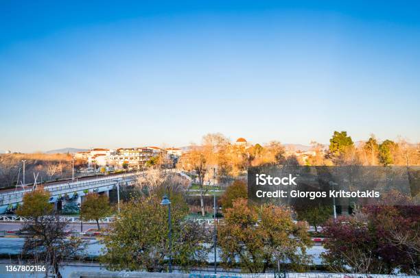 View Of The City Center Of Larissa Stock Photo - Download Image Now - Activity, Architecture, Bicycle