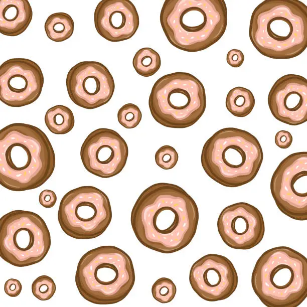 Vector illustration of Chocolate donut seamless pattern