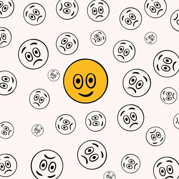 Vector illustration of Emoji concept pattern