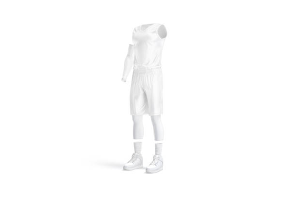 istock Blank white basketball uniform mockup, side view 1367805293