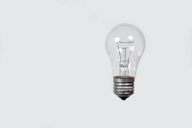 istock Light bulb on a gray background, banner with space for text 1367805984