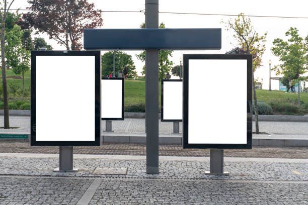 istock empty billboard in the city - mock up for advertising 1367806457