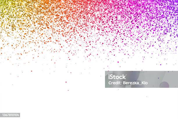 Falling Color Particles Multicolor Falling Particles On White Background Vector Stock ...