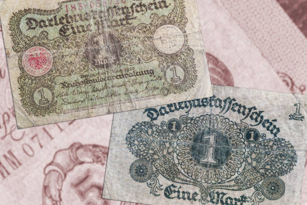 istock Vintage historical 1 mark banknotes from German Empire 1367810353