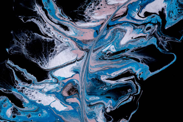 istock Abstract fluid art with smooth lines, spots, stains. 1367811823