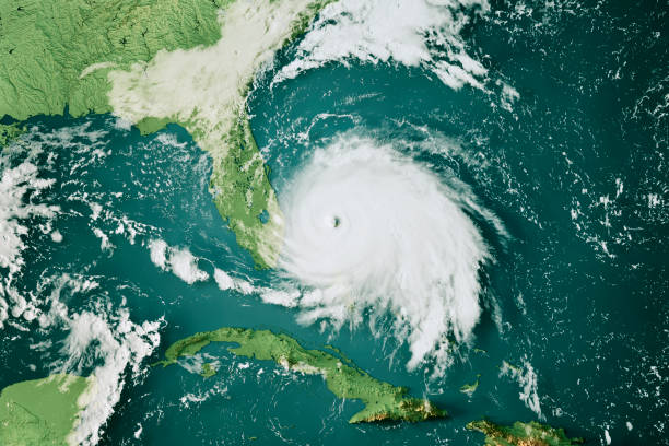 istock Hurricane Dorian 2019 Topographic Map 3D Render Color 1367813674