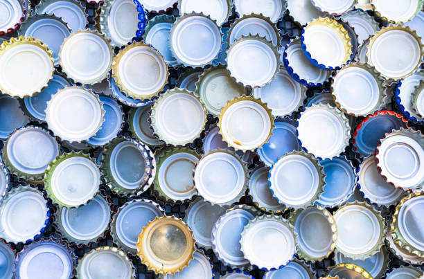 istock Metal bottle tops for recycling 1367814776
