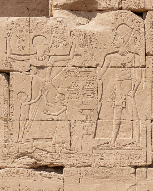 istock Relief details and Egyptian hieroglyphs at Karnak temple complex in Luxor 1367816027
