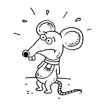 Cartoon mouse sketch illustration