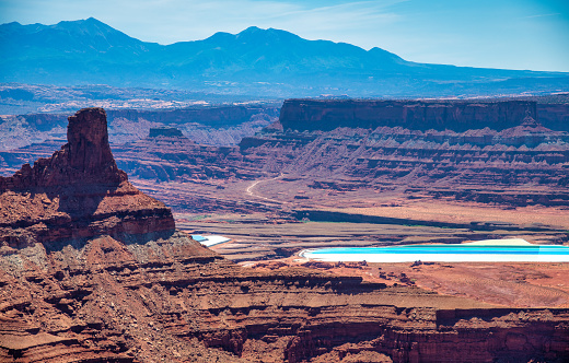 Salt basin near the Colorado river. View from the Dead Horse Point