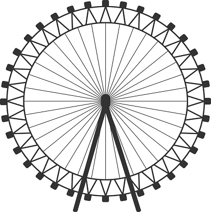 Silhouette of the Ferris wheel