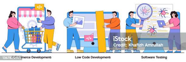 Ecommerce Development Low Code Development It Software Testing Concept ...
