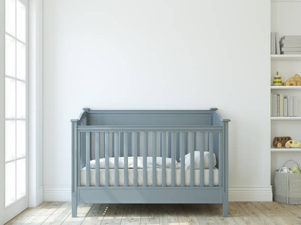 Modern nursery for boy. 3d render. stock photo