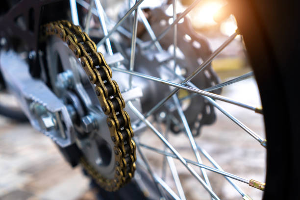 istock motorcycle chain on a wheel close-up 1367833030