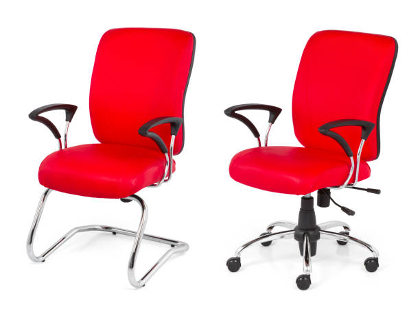 istock leather office chair , office chair isolated on white background. 1367834962