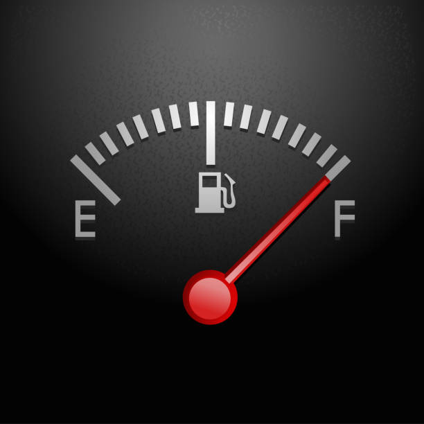 illustrazioni stock, clip art, cartoni animati e icone di tendenza di icona dell'indicatore del livello di carburante completo. illustrazione vettoriale - pieno