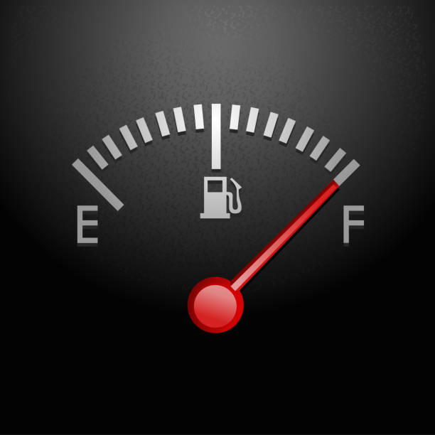 stockillustraties, clipart, cartoons en iconen met full fuel gauge icon. vector illustration - benzinetank