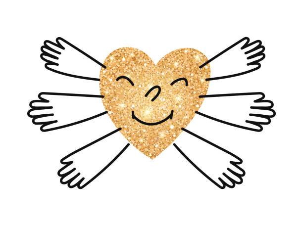 love. funny google doodle heart with hands for embracing - google 幅插畫檔、美工圖案、卡通及圖標