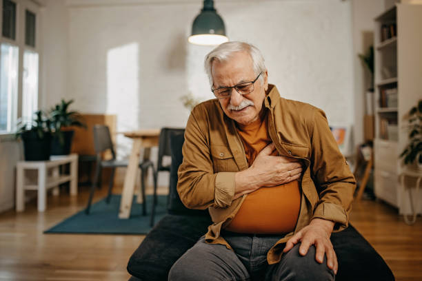 istock Senior man has chest pain 1367842598