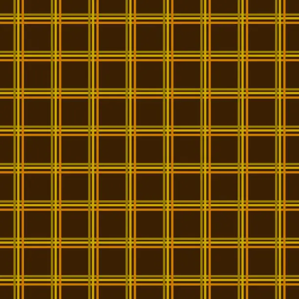 Vector illustration of Checkered cell in a thin line on a dark background. Seamless