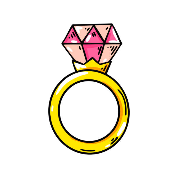 Hand drawn diamond ring. Vector illustration Hand drawn diamond ring. Vector illustration diamond ring clipart stock illustrations