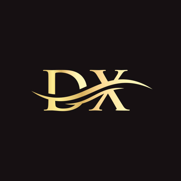 dxレターロゴ。初期dx文字ビジネスロゴデザインベクトルテンプレート - dx 解決点のイラスト素材／クリップアート素材／マンガ素材／アイコン素材
