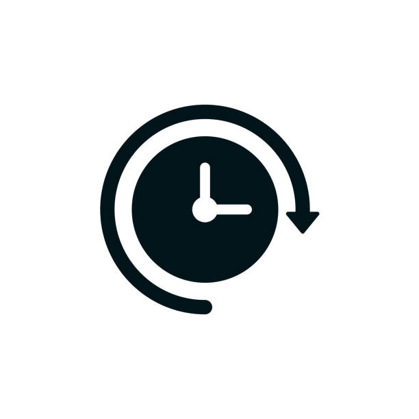stockillustraties, clipart, cartoons en iconen met working hours solid icon - horloge