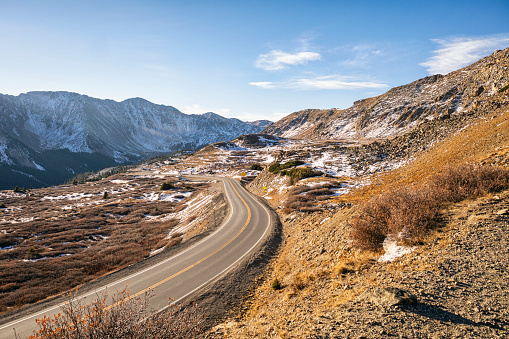 Loveland Pass Road in Colorado in United States, Colorado, Denver