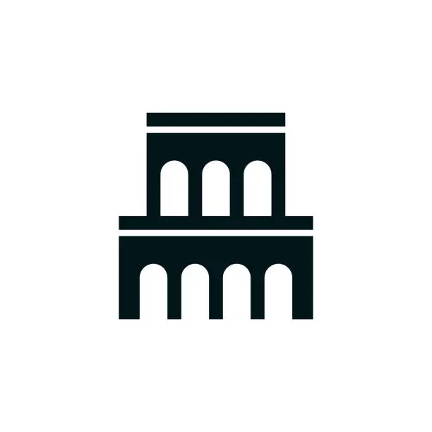 Vector illustration of Ancient Architecture Solid Icon