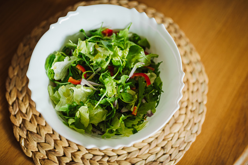 Green salad bowl. Healthy eating.