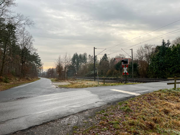 istock A road junction at the railway tracks in Germany. 1367858744