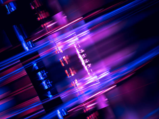 istock Abstract neon glowing blurred background - 3d illustration 1367865137