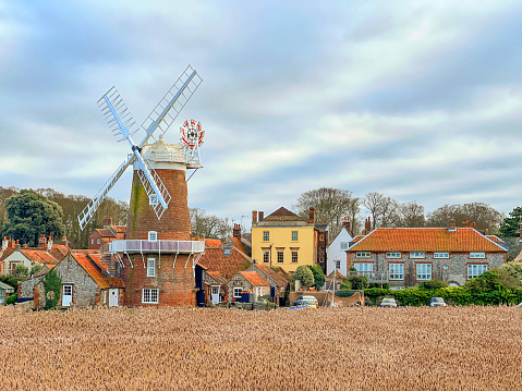 The windmill and marshes at Cley Next the Sea in North Norfolk, UK