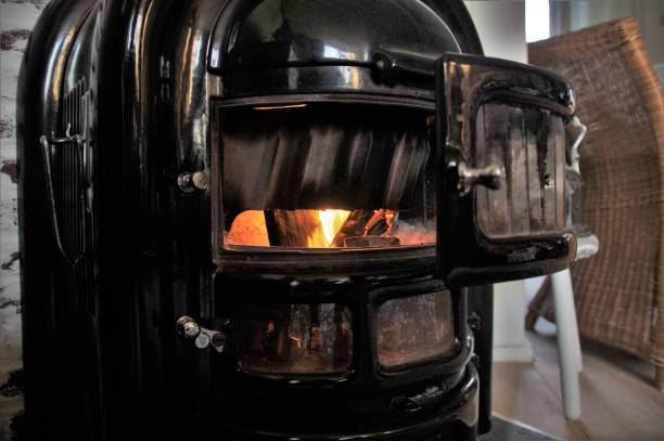 istock Retro Wood stove 1367870305