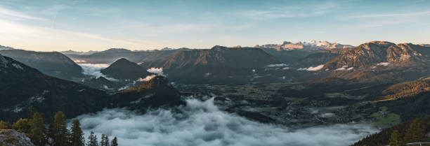 istock Panoramic view from above at Altausee village in Austria and surrounding mountains 1367870867