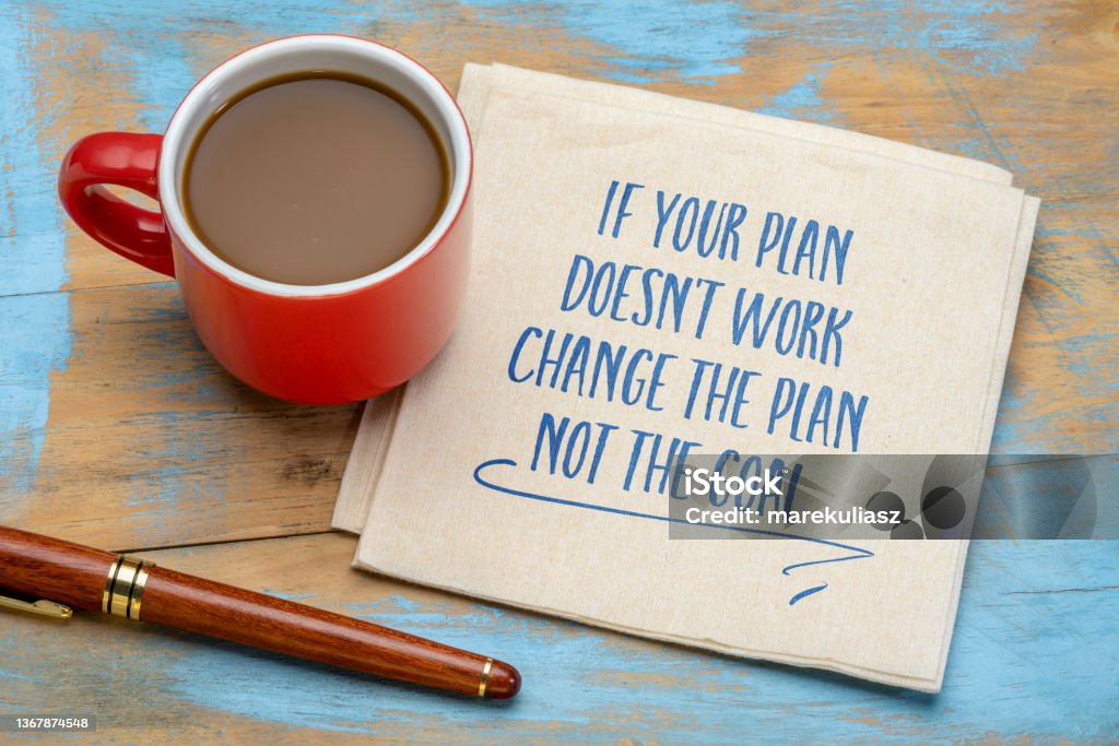 Plan Not Vector If Your Plan Does Not Work Change It Stock Photo - Download Image Now ...