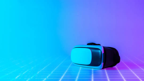 istock VR goggles virtual reality. 3d digital glasses on futuristic neon tech background. Augmented reality, game, future technology concept. VR. 1367877212