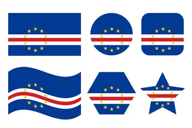 Vector illustration of Cabo Verde flag simple illustration for independence day or election