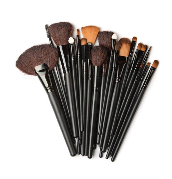 istock Top view of cosmetic brush set 1367883161