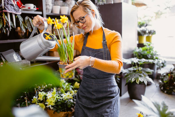 istock Florist working in the flower shop 1367884167
