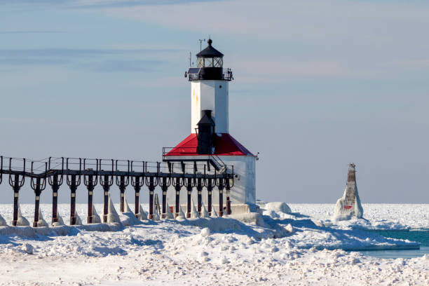 istock Michigan City Lighthouse during winter 1367887308