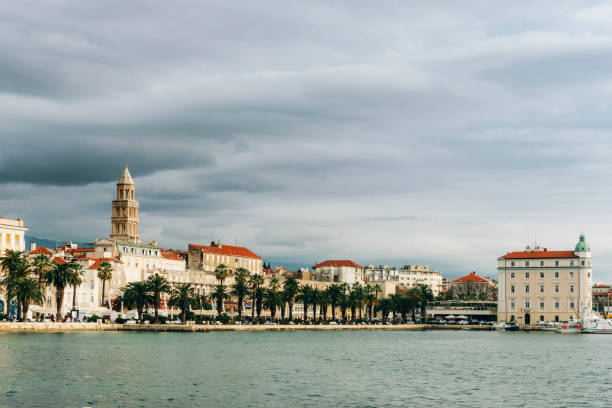 Waterfront of Split city at winter. Croatia.