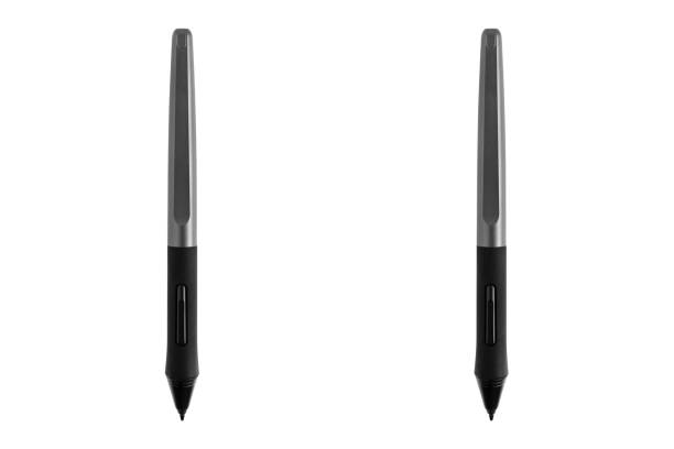 istock Pen for a graphics tablet on a white background. Electronic pen for close-up retouching. 1367892179