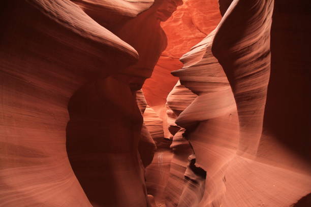 istock The narrow path surrounded by red walls in the Antelope Canyon 1367893813